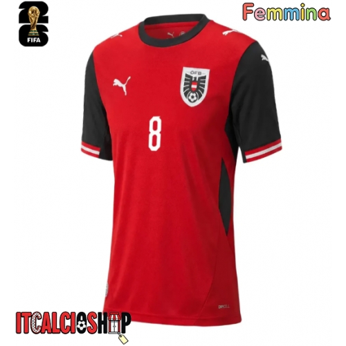 Austria David Alaba #8 Prima Maglia Femmina Mondiali 2026 Manica Corta